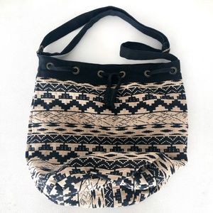 Aztec Print Global and Vine Shoulder Bag